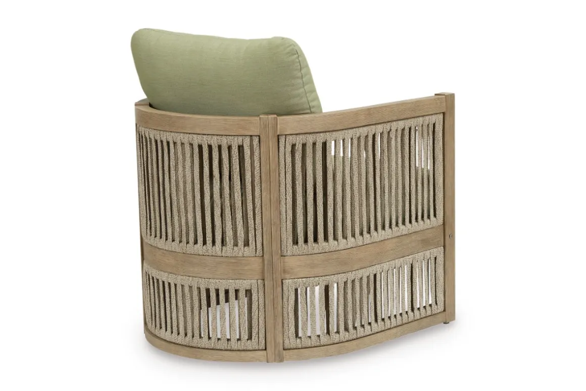 Serena Shores Outdoor Lounge Chair In Beige/Green, Set Of 2