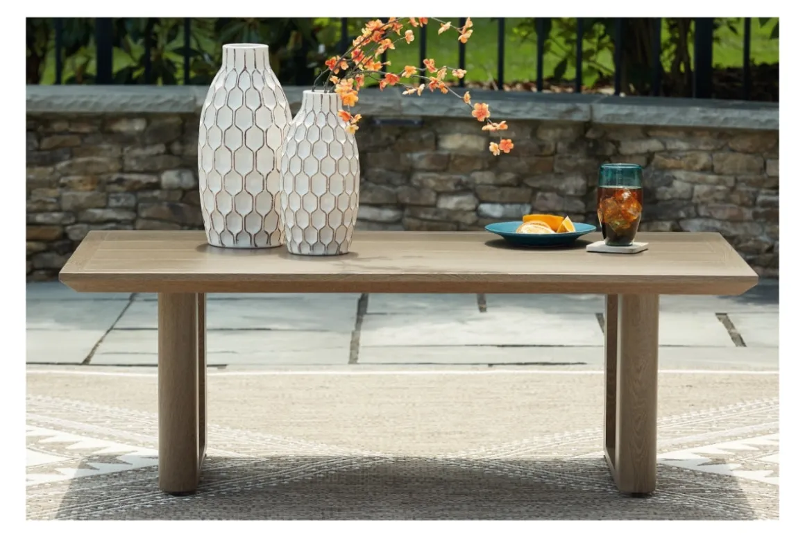 Serene Bay Outdoor Coffee Table In Dark Brown