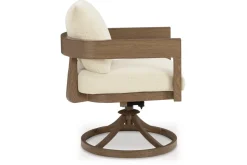 Serene Bay Outdoor Dining Table & 4 Arm Chairs In Dark Brown