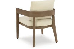 Serene Bay Outdoor Dining Table & 4 Arm Chairs In Dark Brown