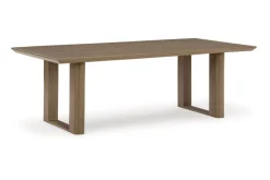 Serene Bay Outdoor Dining Table & 4 Arm Chairs In Dark Brown