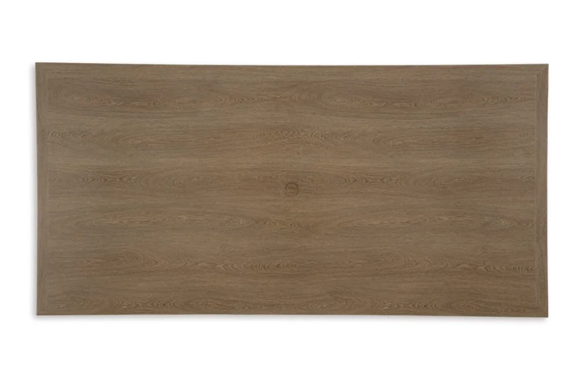 Serene Bay Outdoor Dining Table & 4 Arm Chairs In Dark Brown