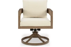 Serene Bay Outdoor Dining Table & 6 Arm Chairs In Dark Brown