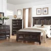 Sevilla Panel Bed, Dresser, Mirror & Nightstand In Walnut, Queen