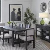 Shelby Trestle Dining Table, 4 Wood Back Chairs & 2 Upholstered Chairs In Coffee Bean