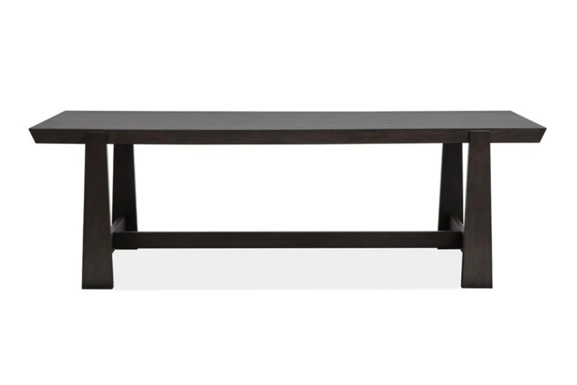 Shelby Trestle Dining Table, 4 Wood Back Chairs & 2 Upholstered Chairs In Coffee Bean