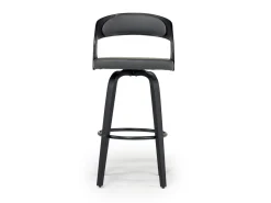Shelly Swivel Barstool In Black & Gray