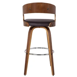 Shelly Swivel Barstool In Black & Gray