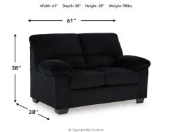 Simple Joy Loveseat In Onyx