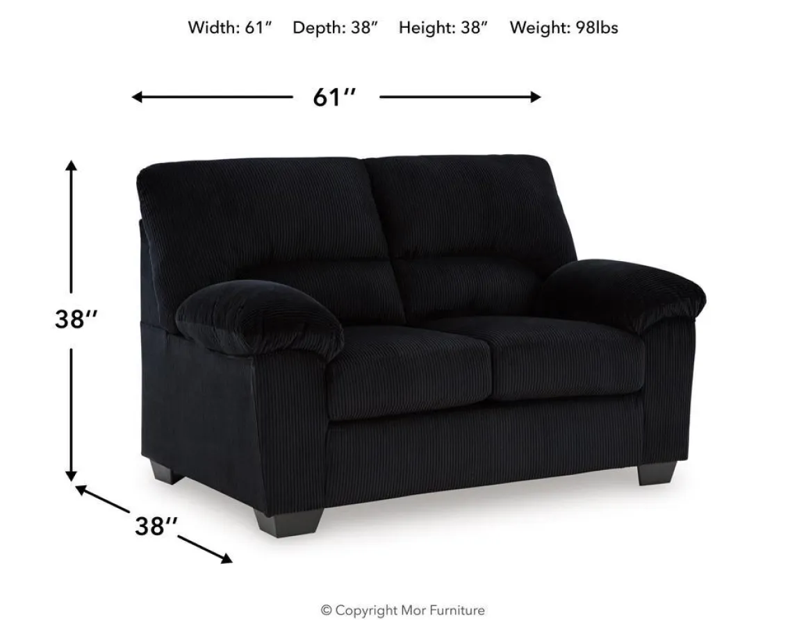 Simple Joy Loveseat In Onyx