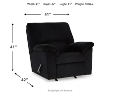 Simple Joy Rocker Recliner In Onyx