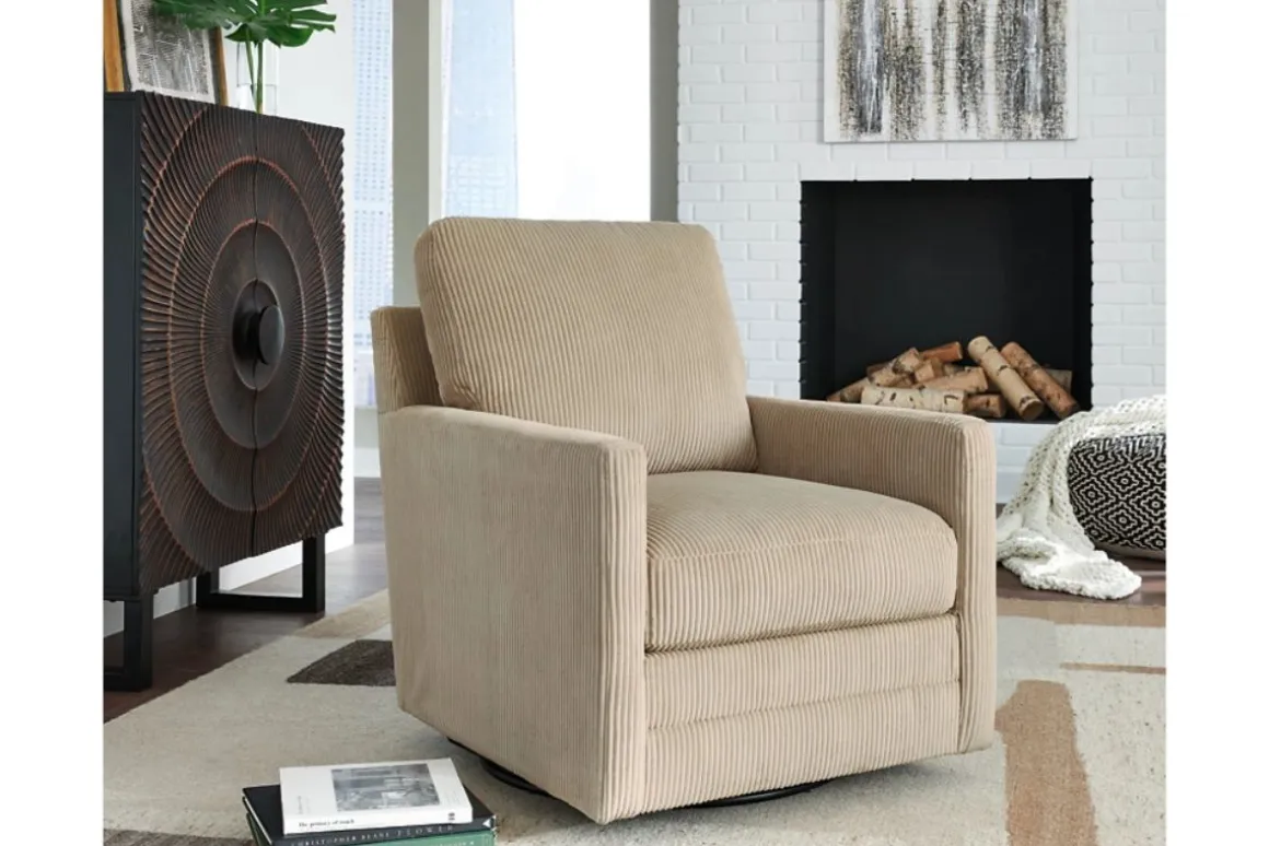 Simple Joy Swivel Chair In Sand