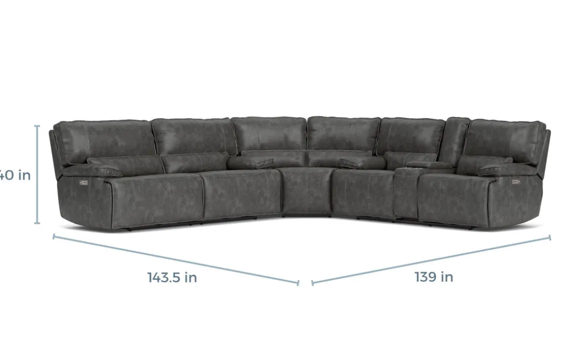 Sofia 3 Piece 3 Power Sectional In Brown Leather