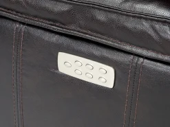 Sofia 3 Power Sofa In Brown Leather