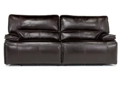 Sofia 3 Power Sofa In Brown Leather