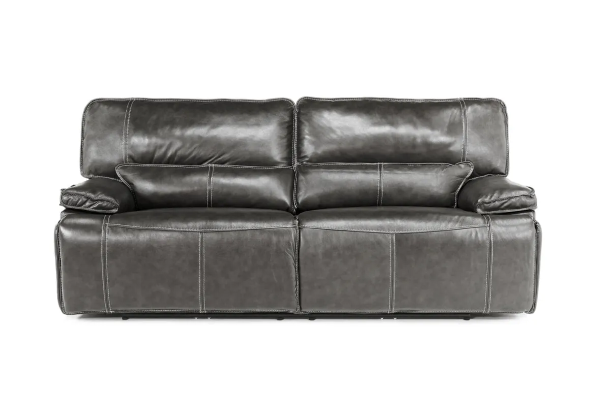 Sofia 3 Power Sofa In Brown Leather