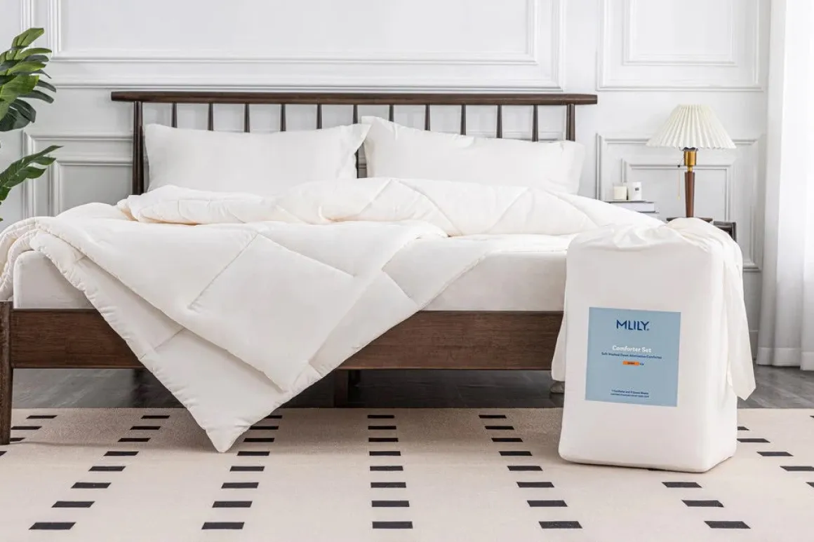 Soft Washed Down Alternative Comforter In Gray, Queen