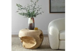 Sola Outdoor Round End Table In Natural
