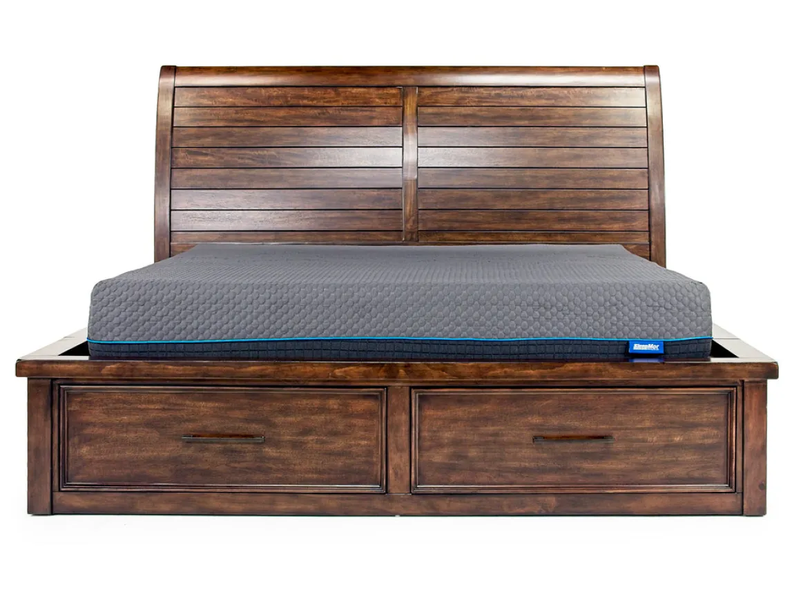 Sonora Sleigh Bed W/ Storage In Brown, Queen