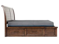 Sonora Sleigh Bed W/ Storage In Brown, Queen
