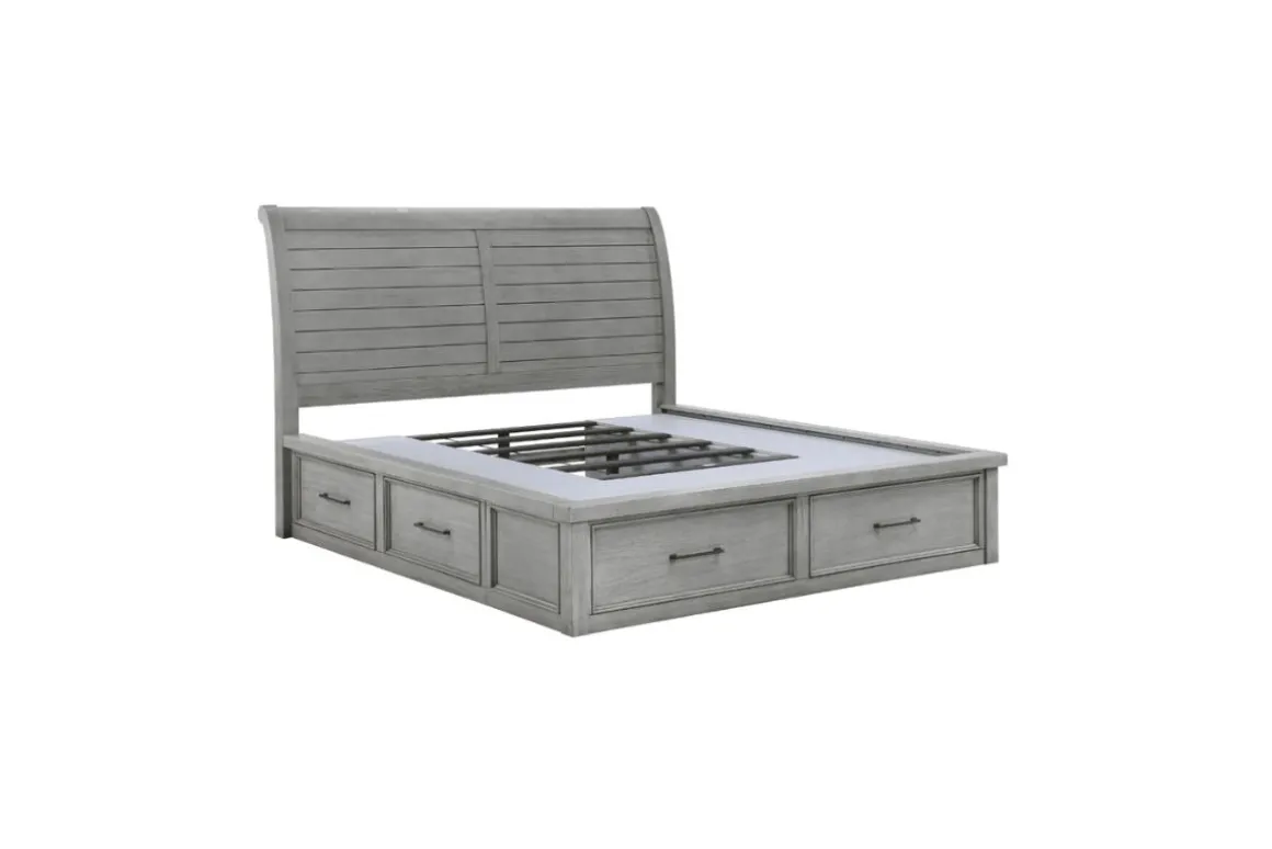 Sonora Sleigh Bed W/ Storage In Brown, Queen