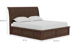 Sonora Sleigh Bed W/ Storage In Brown, Queen