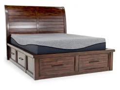 Sonora Sleigh Bed W/ Storage In Brown, Queen