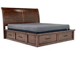 Sonora Sleigh Bed W/ Storage In Brown, Queen