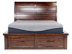 Sonora Sleigh Bed W/ Storage, Dresser, Mirror & Nightstand In Brown, Queen