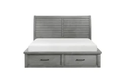 Sonora Sleigh Bed W/ Storage, Dresser, Mirror & Nightstand In Brown, Queen