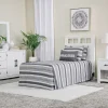 St Regis Panel Headboard, Dresser, Mirror & Nightstand In White, Twin