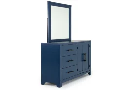 St Regis Panel Headboard, Dresser, Mirror & Nightstand In White, Twin