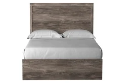 Stelsie Panel Bed, Dresser, Mirror & Nightstand In Gray, Full