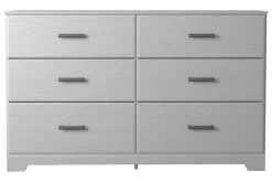 Stelsie Panel Bed, Dresser, Mirror & Nightstand In Gray, Full