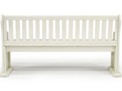 Stone Dining Bench W/ Storage In White