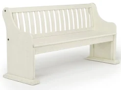 Stone Dining Bench W/ Storage In White