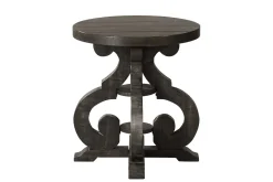 Stone Round End Table In Charcoal