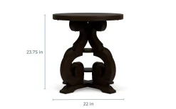 Stone Round End Table In Charcoal