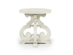 Stone Round End Table In Charcoal