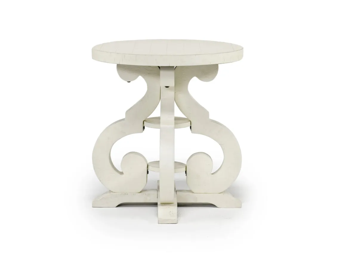 Stone Round End Table In Charcoal