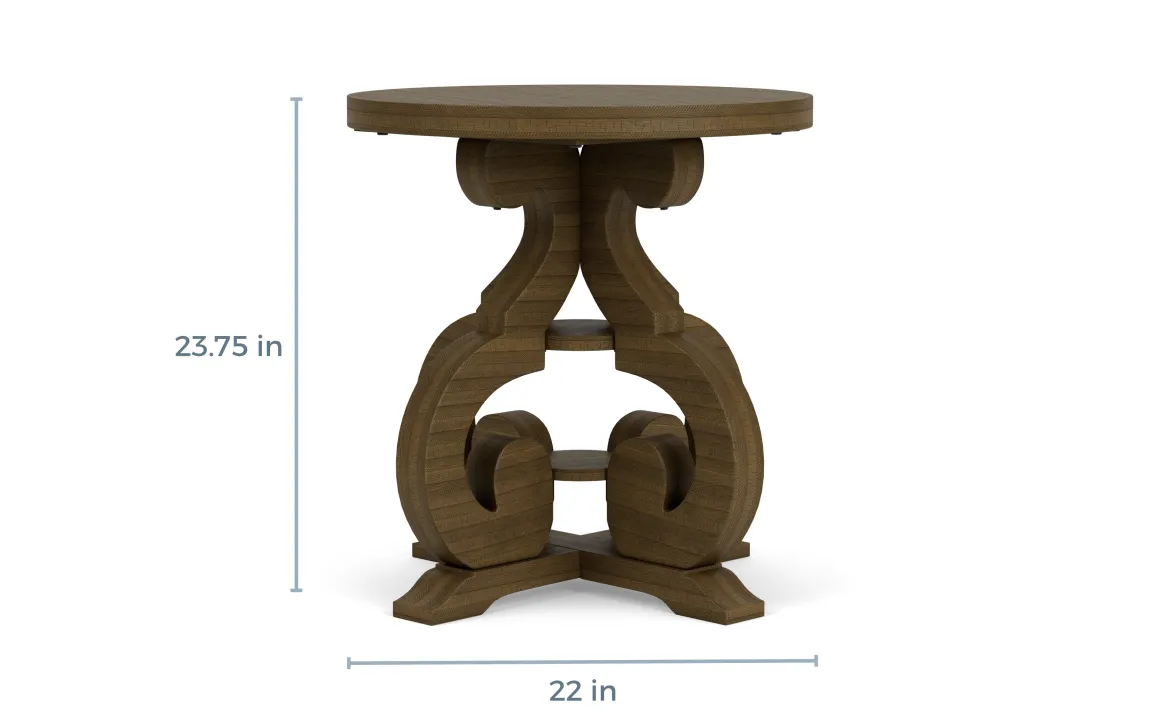 Stone Round End Table In Charcoal