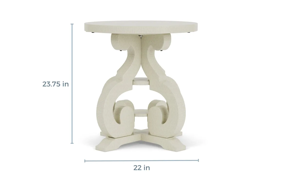 Stone Round End Table In Charcoal