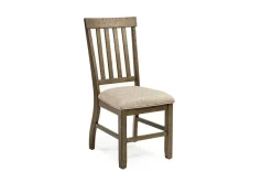 Stone Side Chair In White, Upholstered Slat