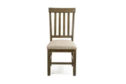 Stone Side Chair In White, Upholstered Slat