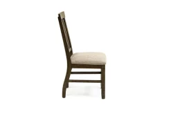 Stone Side Chair In White, Upholstered Slat