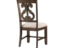 Stone Side Chair In White, Upholstered Slat