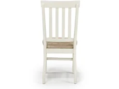 Stone Side Chair In White, Upholstered Slat