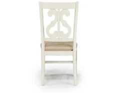 Stone Side Chair In White, Upholstered Slat