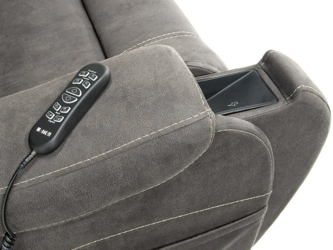 Str 3 Power Lift Chair W/ Wireless Charger In Gunmetal