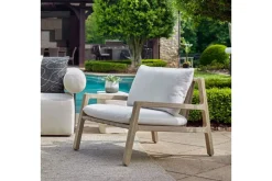 Strapped Outdoor Lounge Chair In Honey